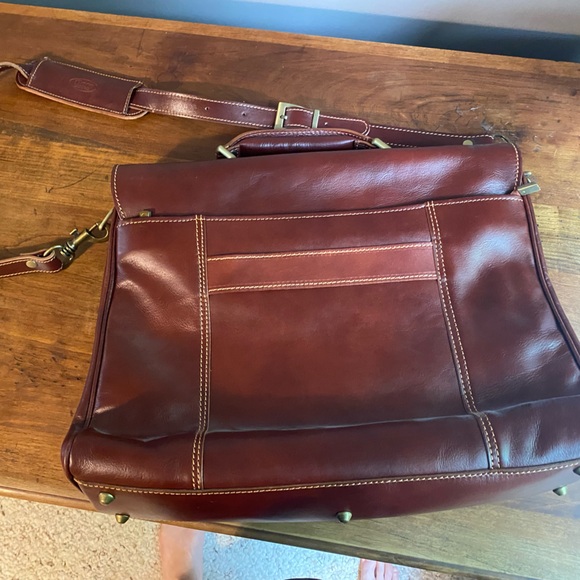 Floto Brown Italian Leather Briefcase - Picture 3 of 7